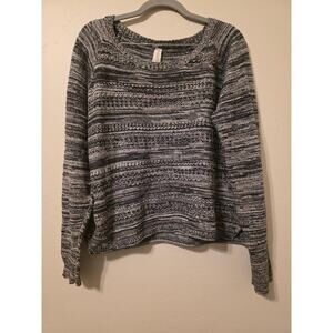 Aeropostale XXL Black & White Marled Knit Sweater Cozy Slouchy Fit